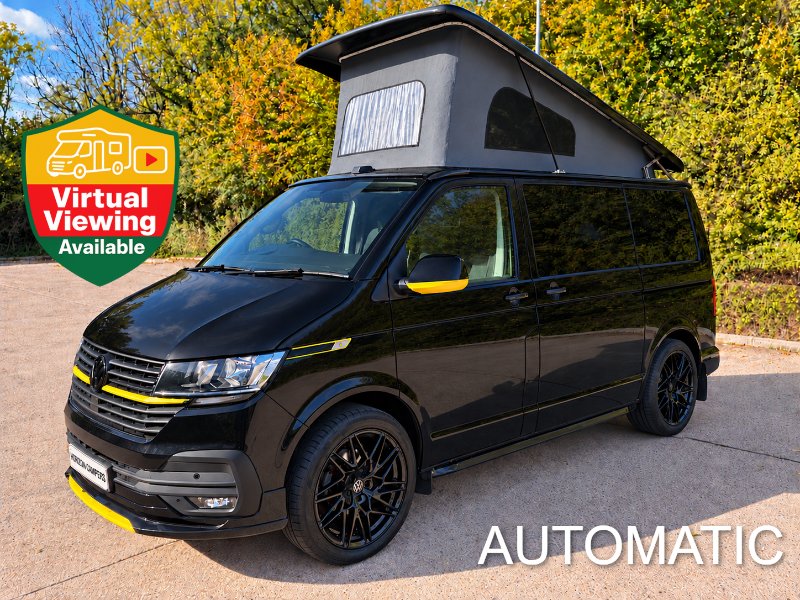 Black 2021 Volkswagen Transporter T30 Platinum Wave Conversion in Paignton